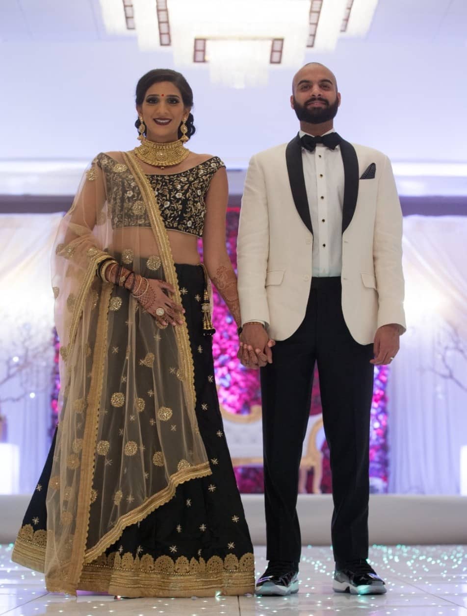 Velvet Lehenga and Dinner Jacket - Indian Wedding guest outfit for wedding.