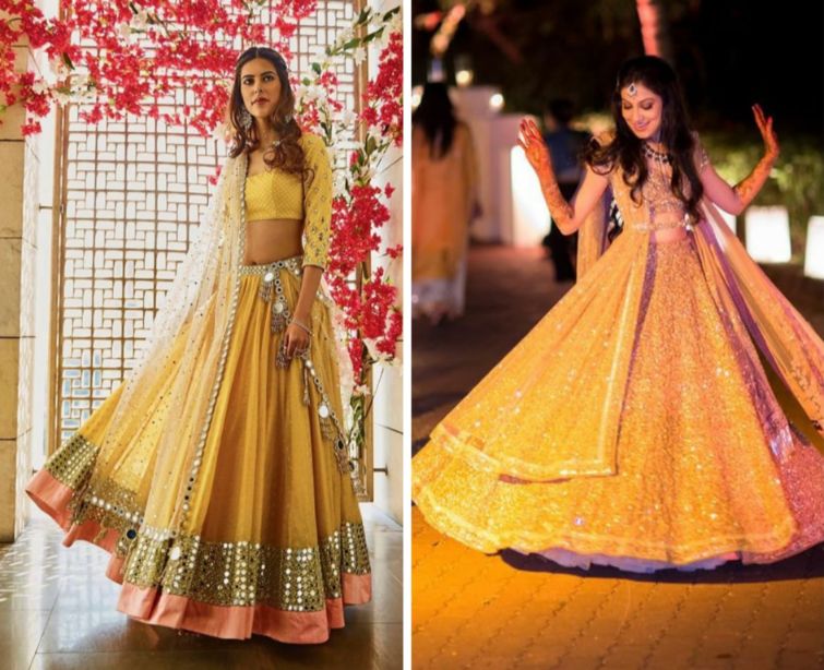 15 Gorgeous Haldi Outfits On Real Brides To Inspire You! – WedBook | Haldi  ceremony outfit, Indian bridal fashion, Indian bridal dress