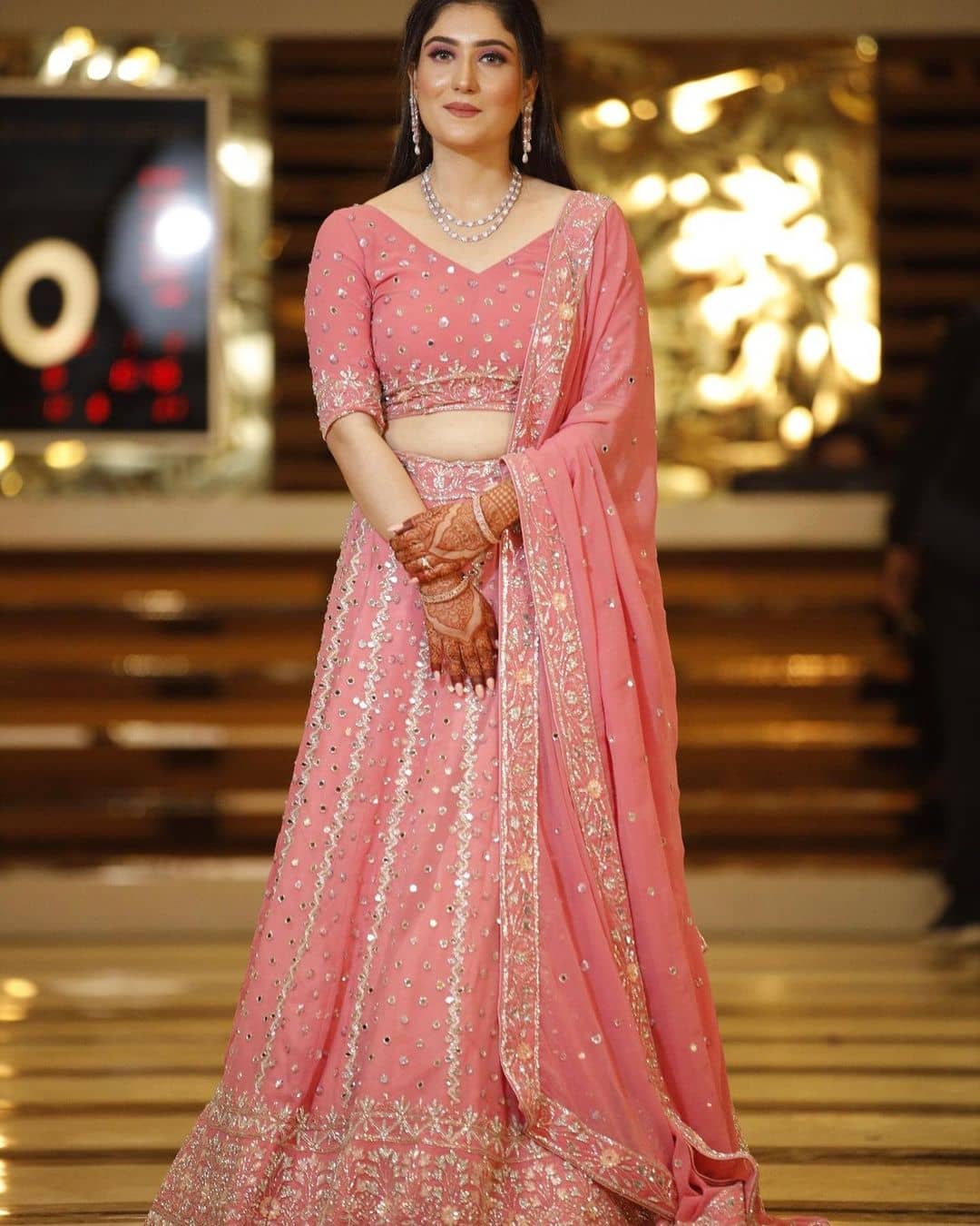 Lovely Baby Pink Engagement Lehenga For Women Indian Ethnic Wear –  FOURMATCHING