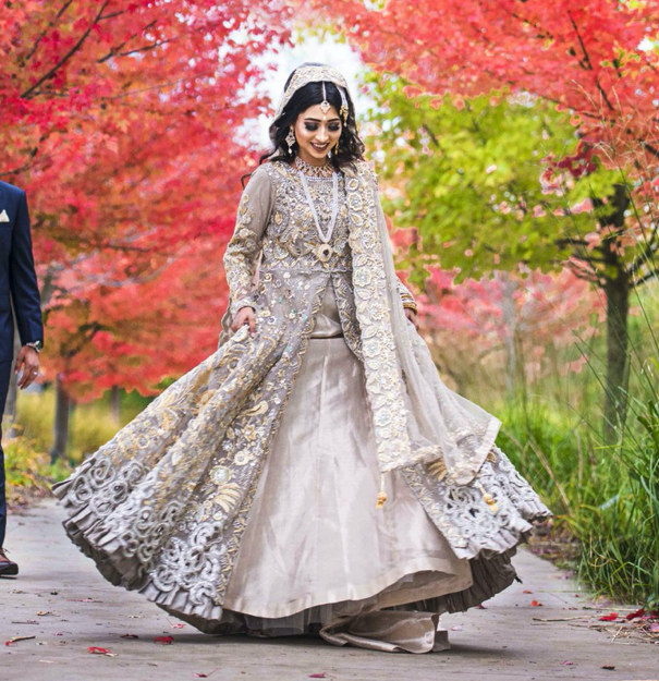 Multi layered Reception Gown for Punjabi bride