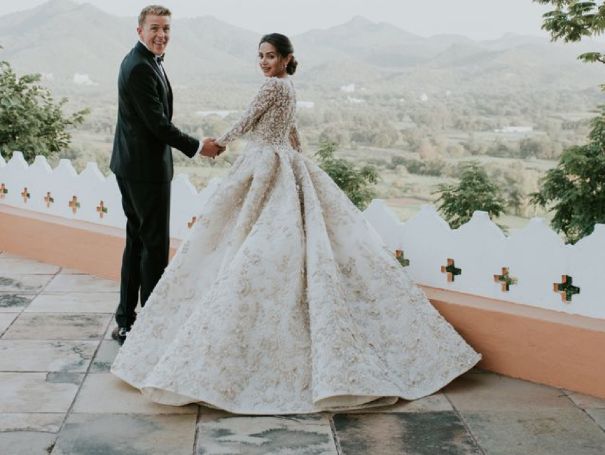 Buy Off White Embroidery Jacket Style Wedding Gown In USA, UK, Canada,  Australia, Newzeland online
