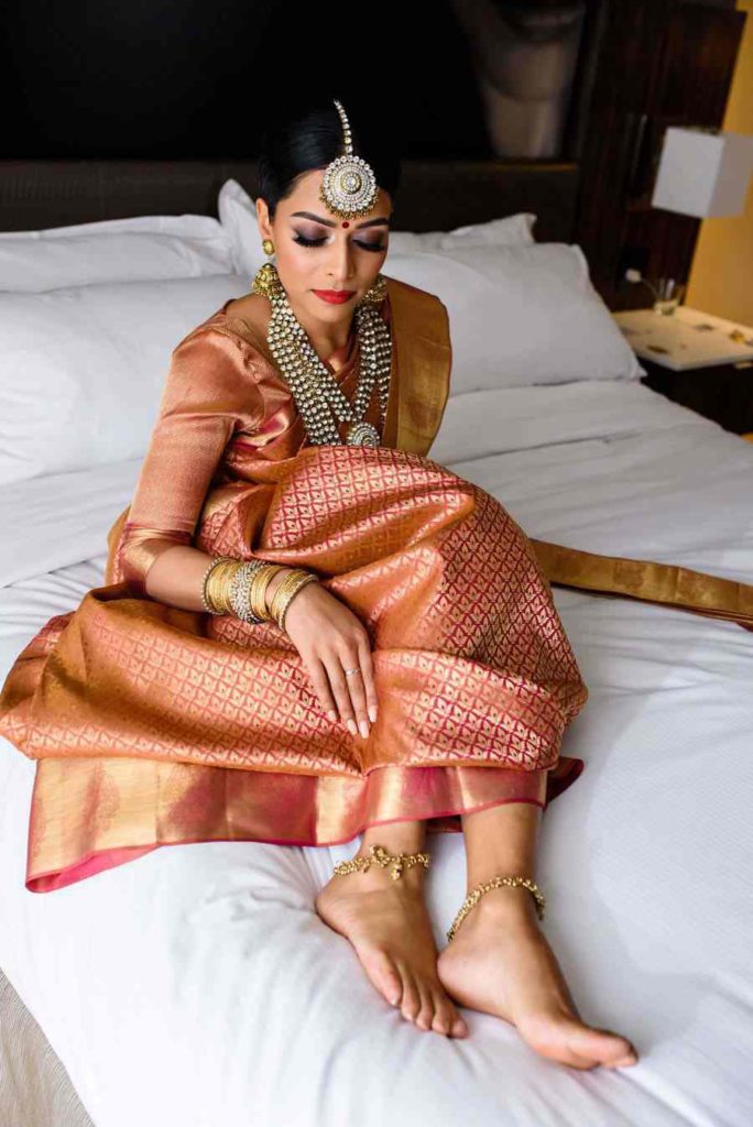 Banarashi Silk Saree - Hues of pink, gold and ivory color