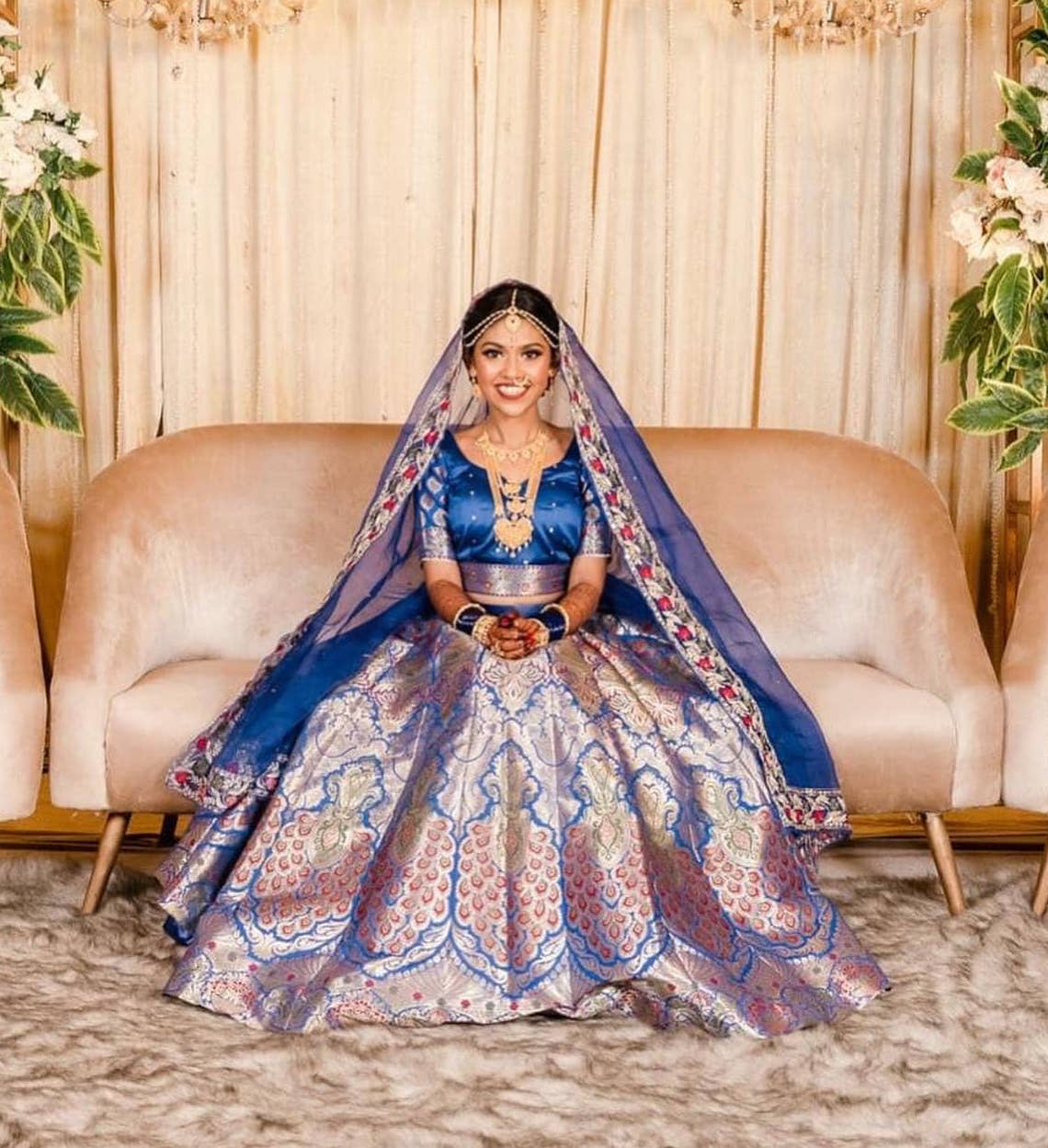 Cobalt Blue Bridal Lehenga - Banarasi Lehenga