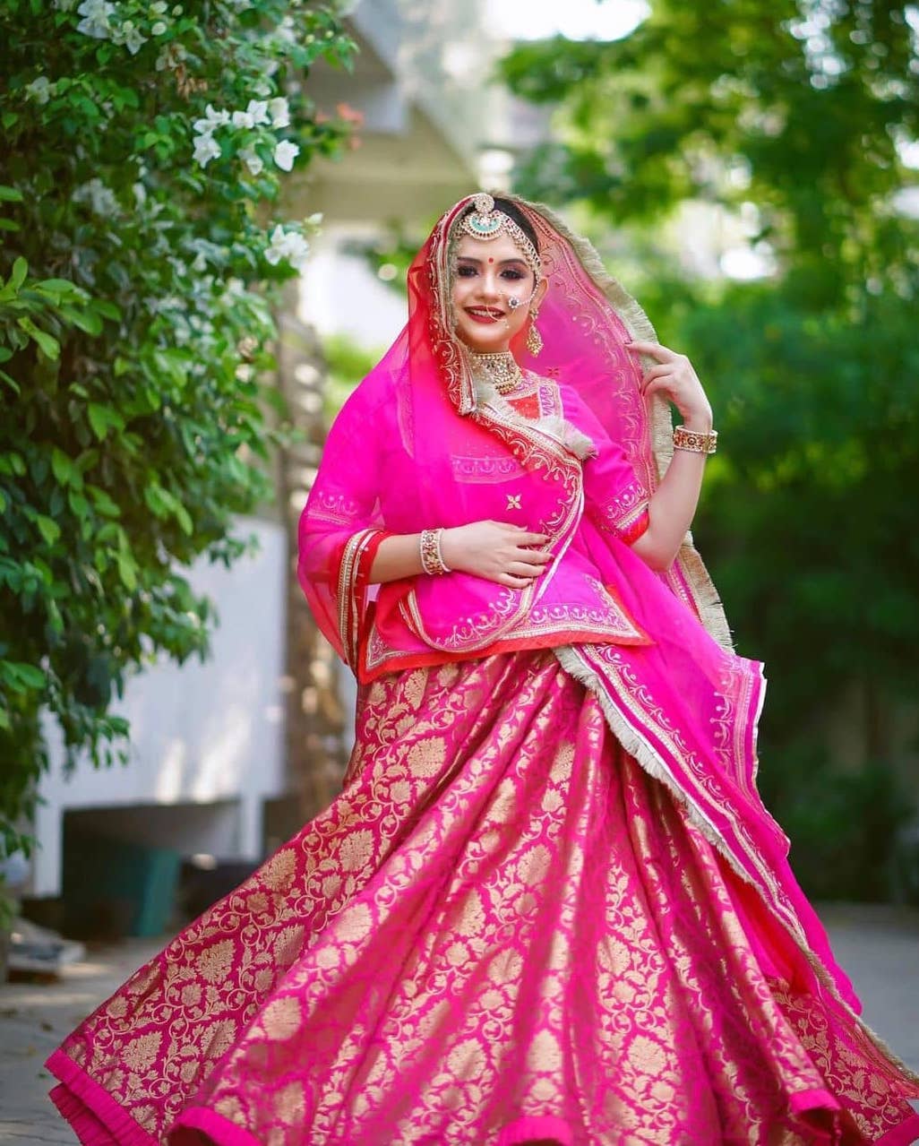 Pink Bridal Banarasi Lehenga