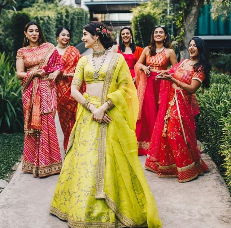 Real Brides who Gorgeously wore THE Lime Green Sabyasachi Lehenga |  WeddingBazaar