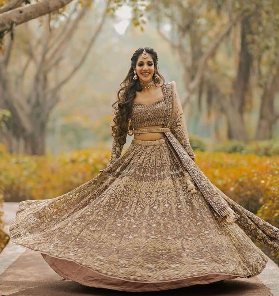 Off White - Gold Crop-Top & Skirt - Lehengas - Products