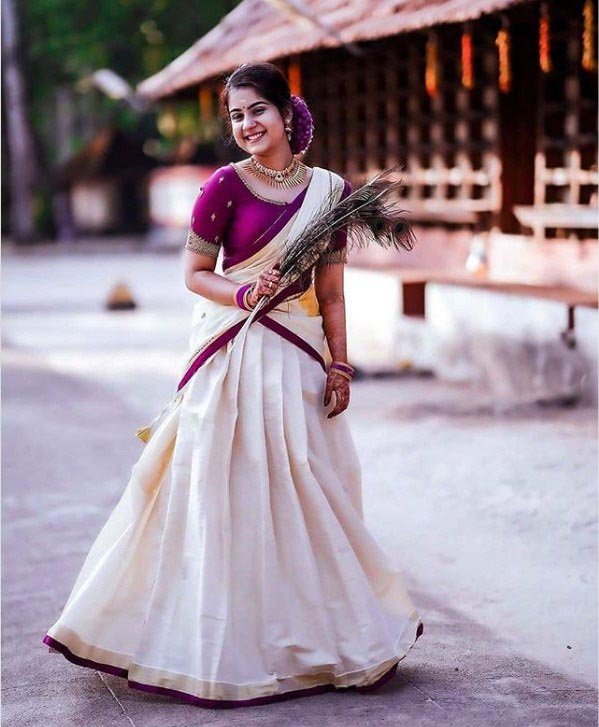 Beautiful Bridal Half Saree | Lehenga saree design, Half saree, Half saree  designs