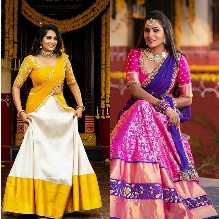 270 Half sarees ideas | half saree, half saree designs, half saree lehenga-demhanvico.com.vn