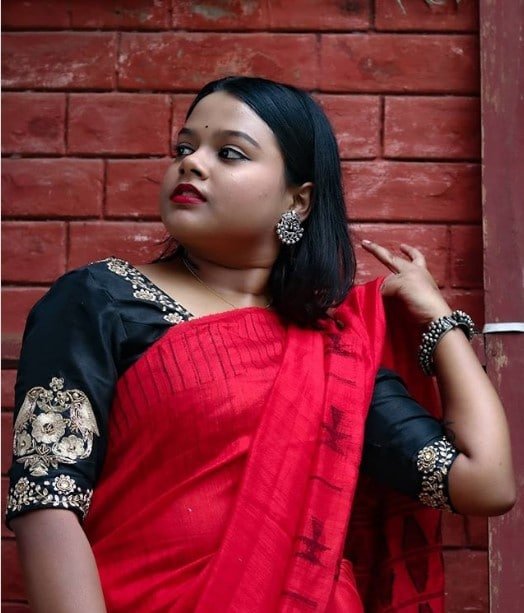Red & Black Designer Embroidered Silk Wedding Saree | Saree designs, Indian  silk sarees, Saree blouse designs