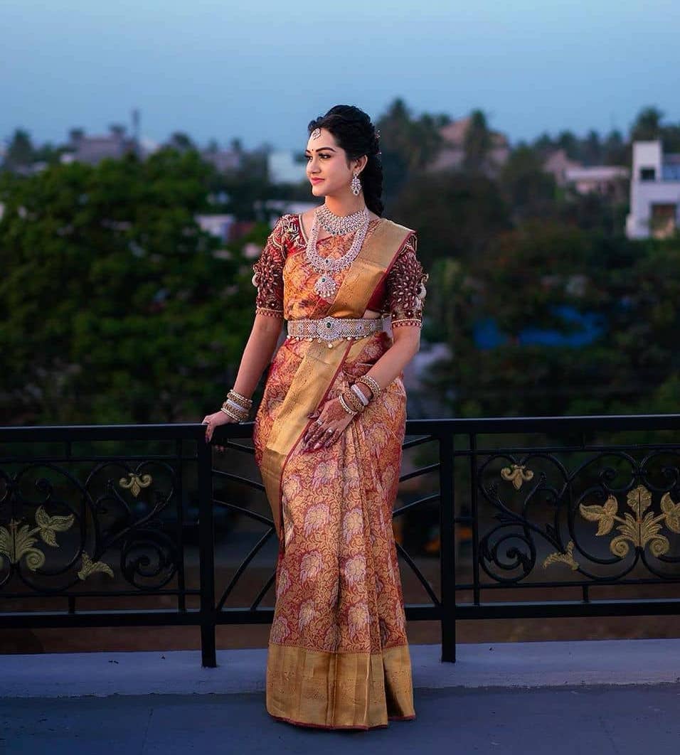 The Ultimate Red and Gold South Indian Wedding Saree