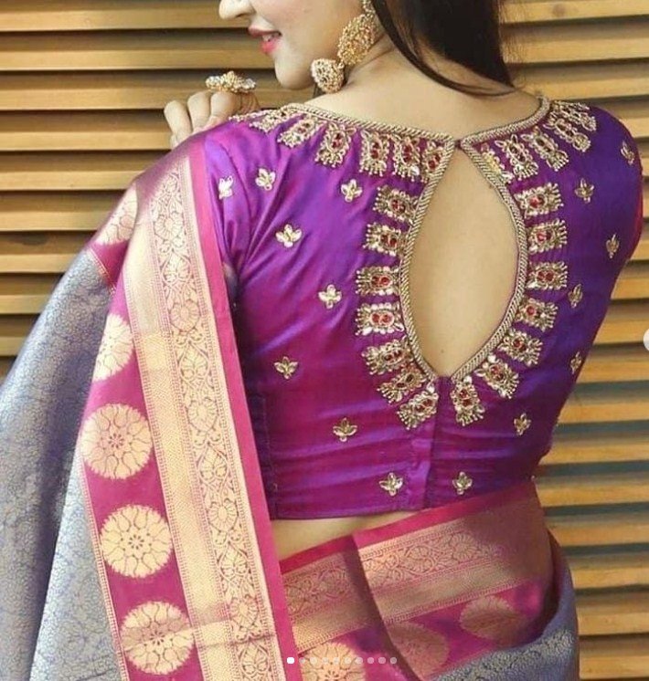 10 Unique Saree Blouse Back Neck Designs | Blouse Designs Back Side