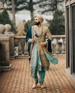 Double Stole Anarkali Sherwani