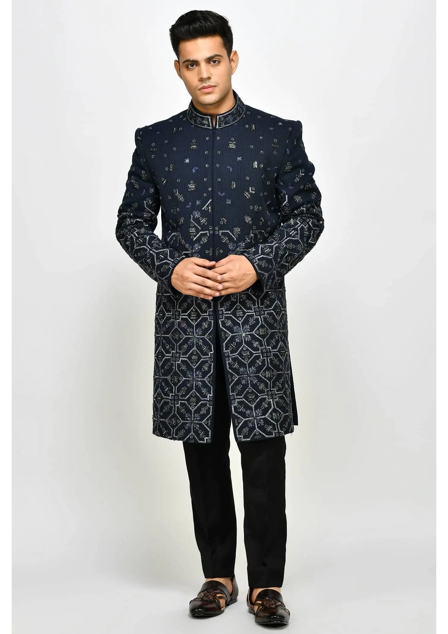 Hand Embroidery At its Best - Achkan for men