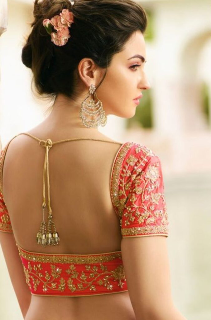 The bridal Lehenga backless- Backless blouse design