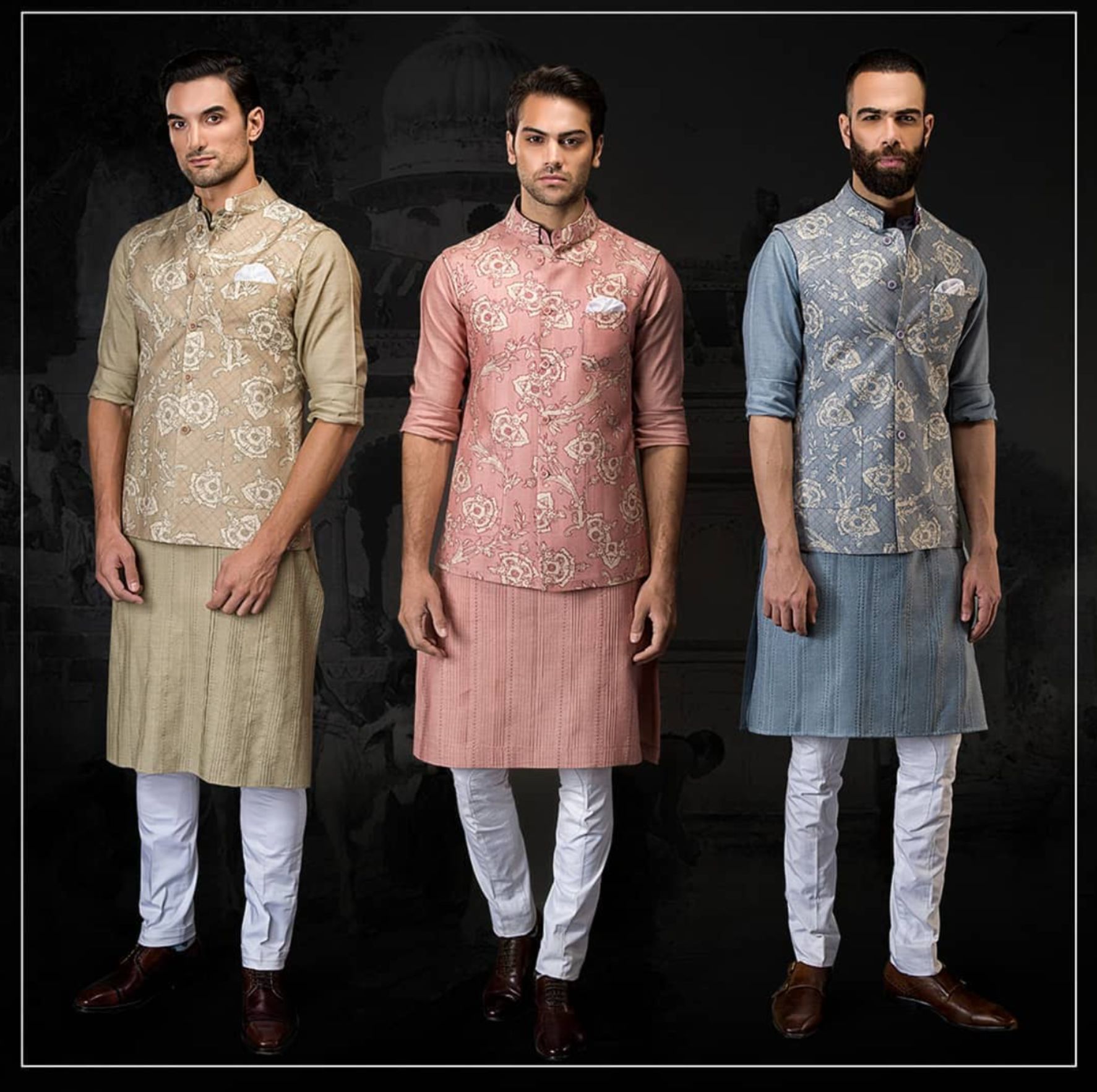 Indo Western Dress For Men Dark Green White RKL-4902-158466 Men Reception  Dress – iBuyFromIndia