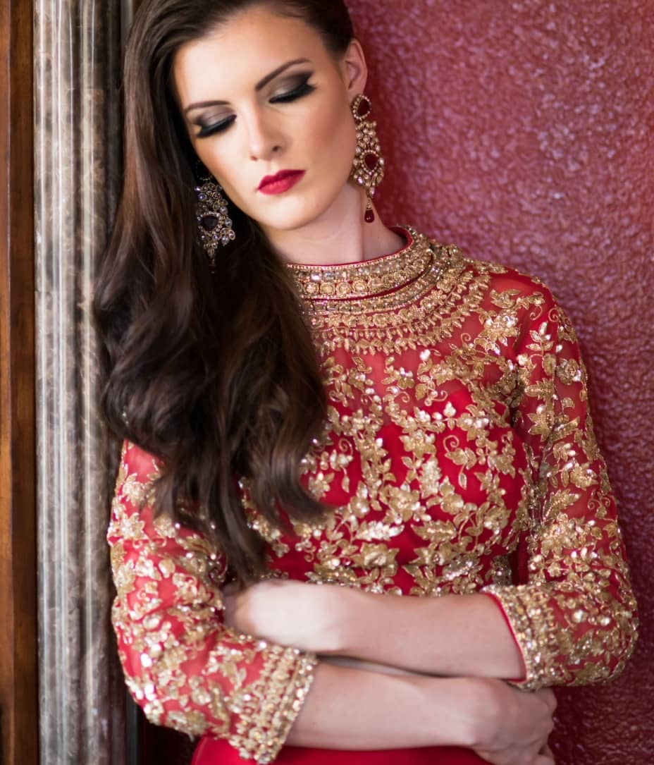 Zari Embroidered Red and Gold Blouse