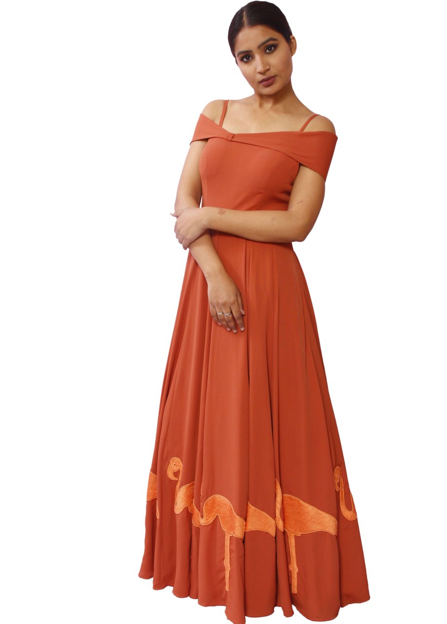 NF Butter Crepe Latest Designer Readymade Plus Size Gowns Collection Catalog