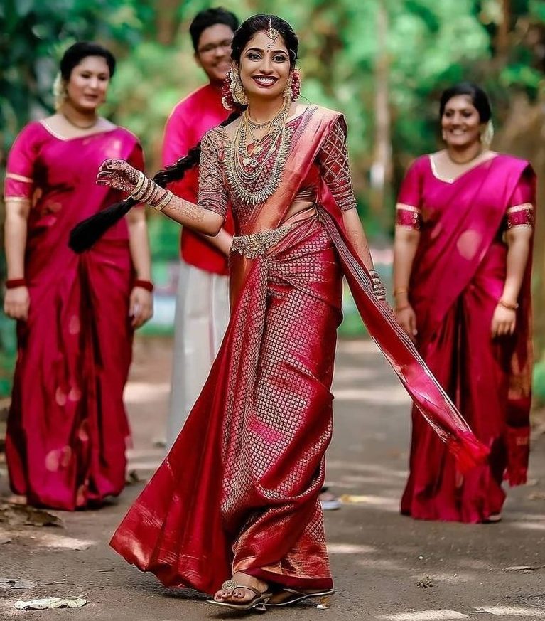Reception Party Designer Saree | Marriage Engagement Indian Dress