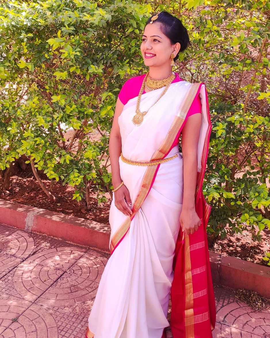 A South Cotton Saree - Bride in a cotton saree