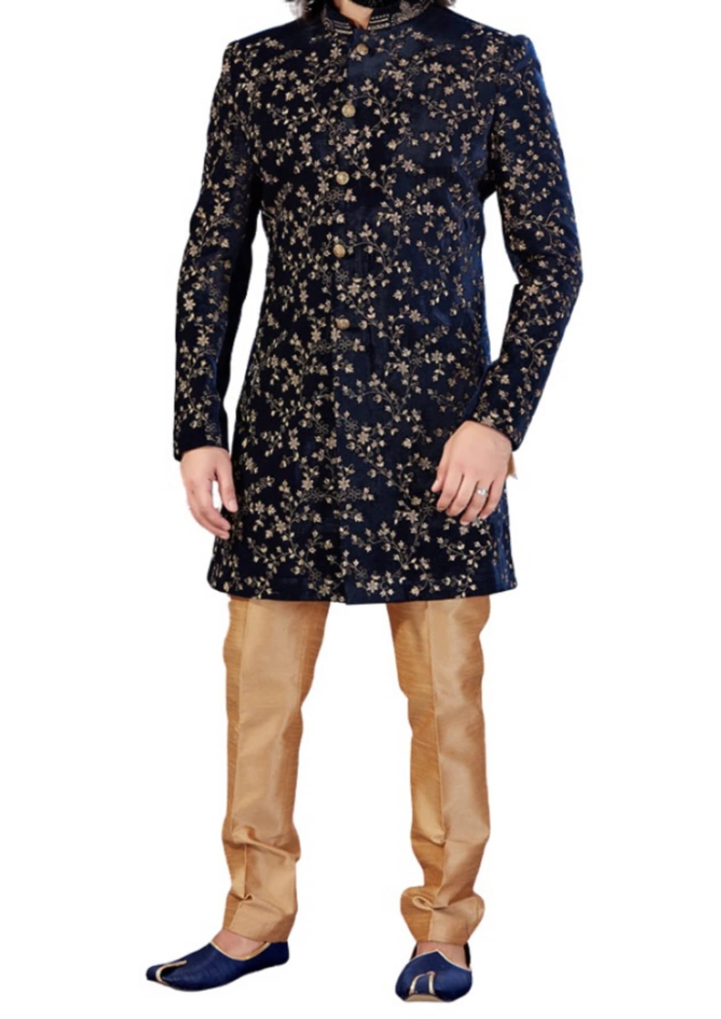 Asymmetric Royal Blue Indowestern Sherwani | Mens indian wear, Mens  clothing styles, Sherwani