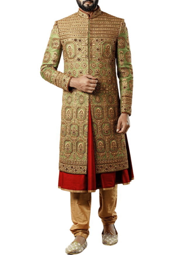 Embellished Three-Layer Royal Wedding Sherwani