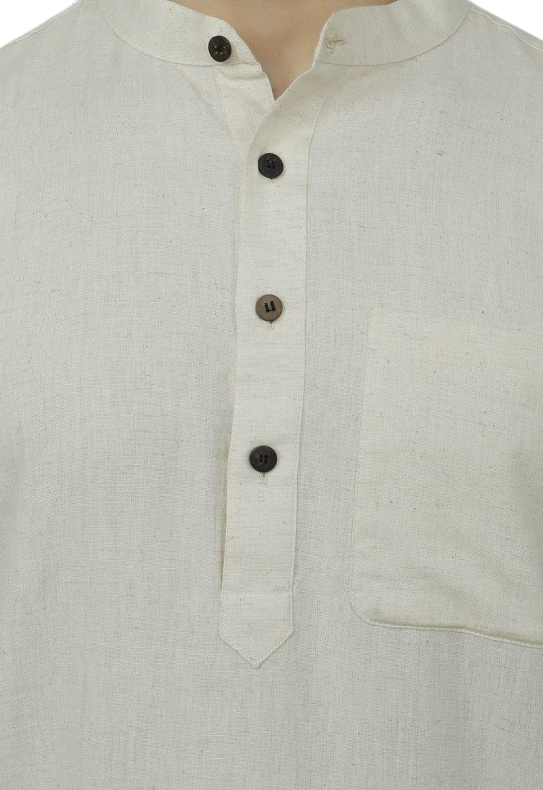 Basic white kurta pajama in cotton fabric - GetEthnic