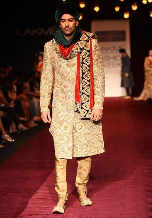 The Ornate Stole with Gold Sherwani