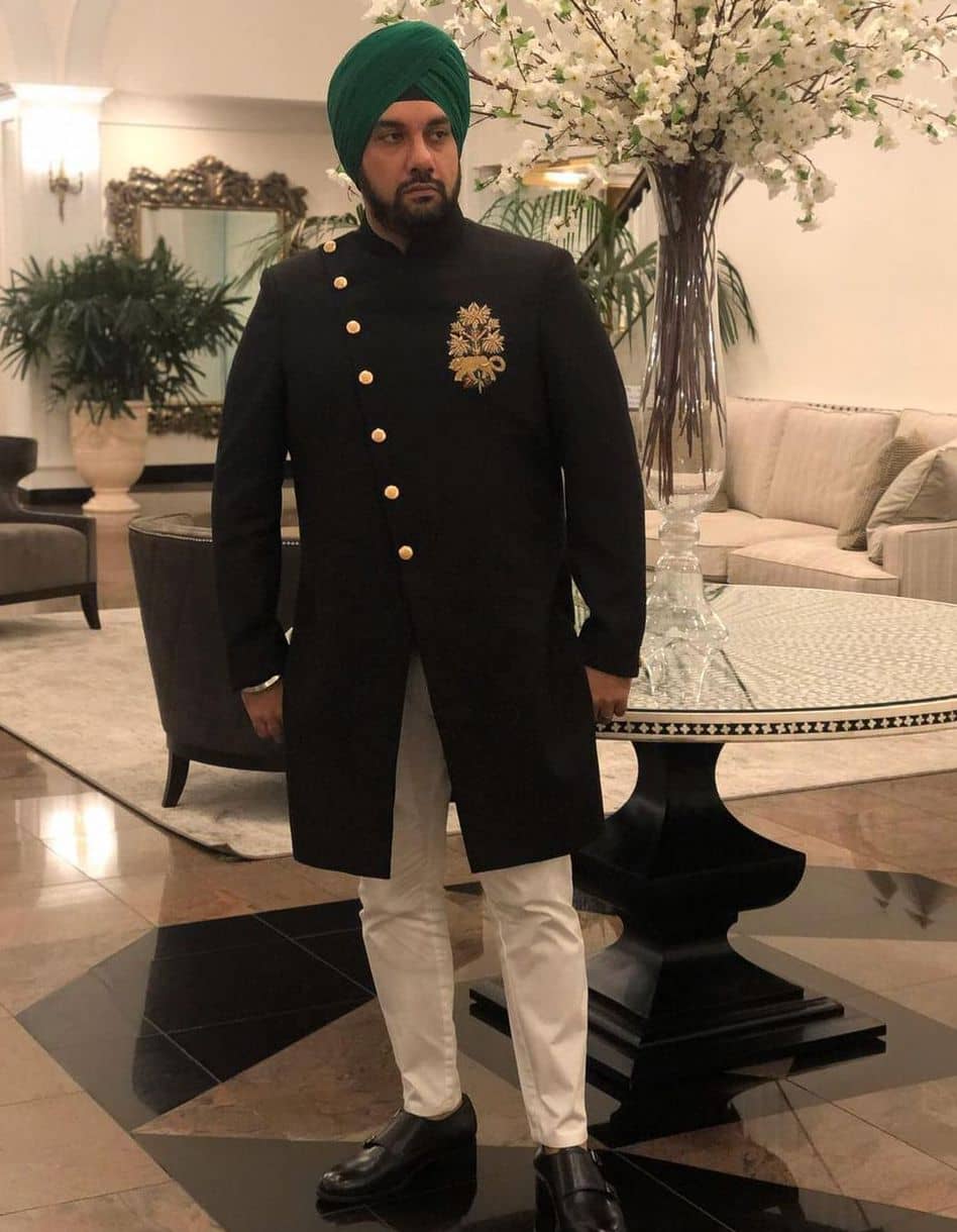 Trendy sherwani with a slanted slit in front
