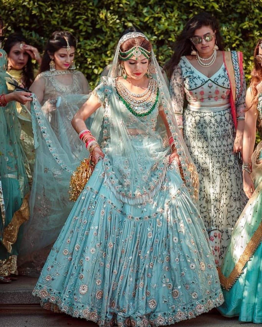 Blue Color Lehenga Choli Indian Ethnic Wedding Party Wear Silk Lengha Sari  Saree | eBay