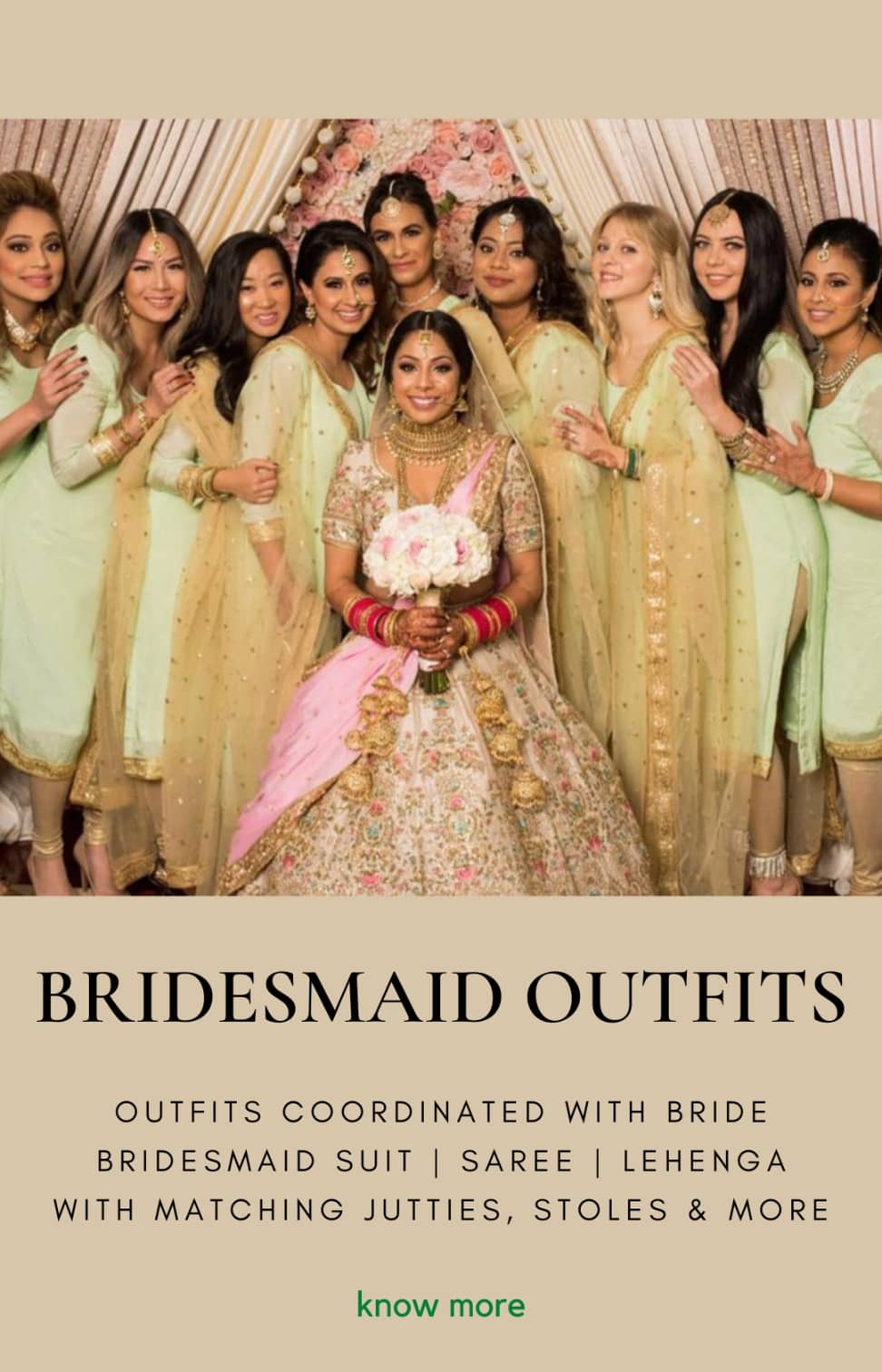 Indian Bridesmaid Outfits - lehenga saree suit