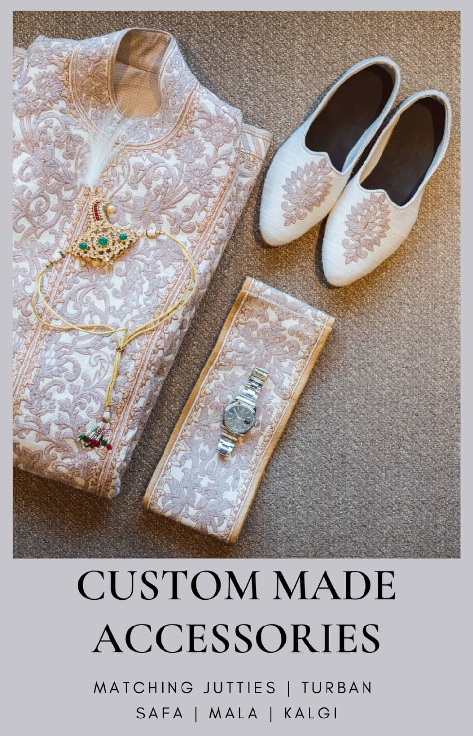Indian Groom Accessories - Mala | Shoes | Turban | Shawal