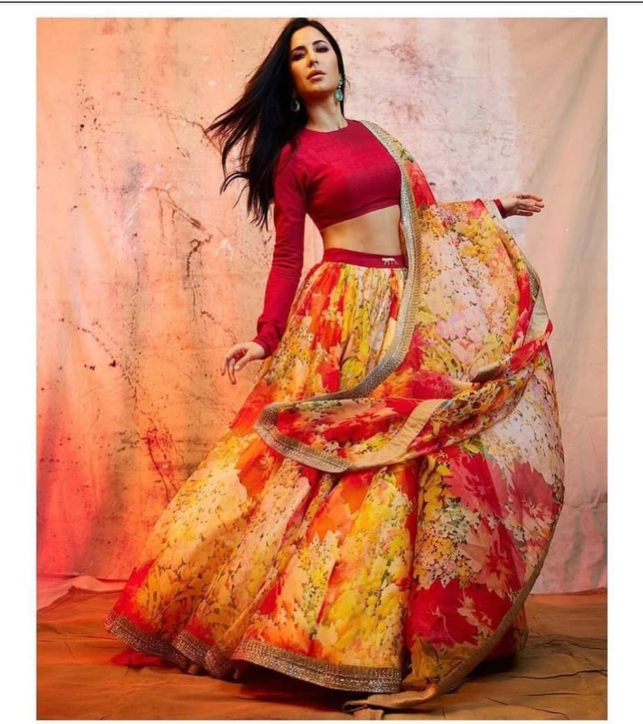 Flaming Maples in a Floral Lehenga