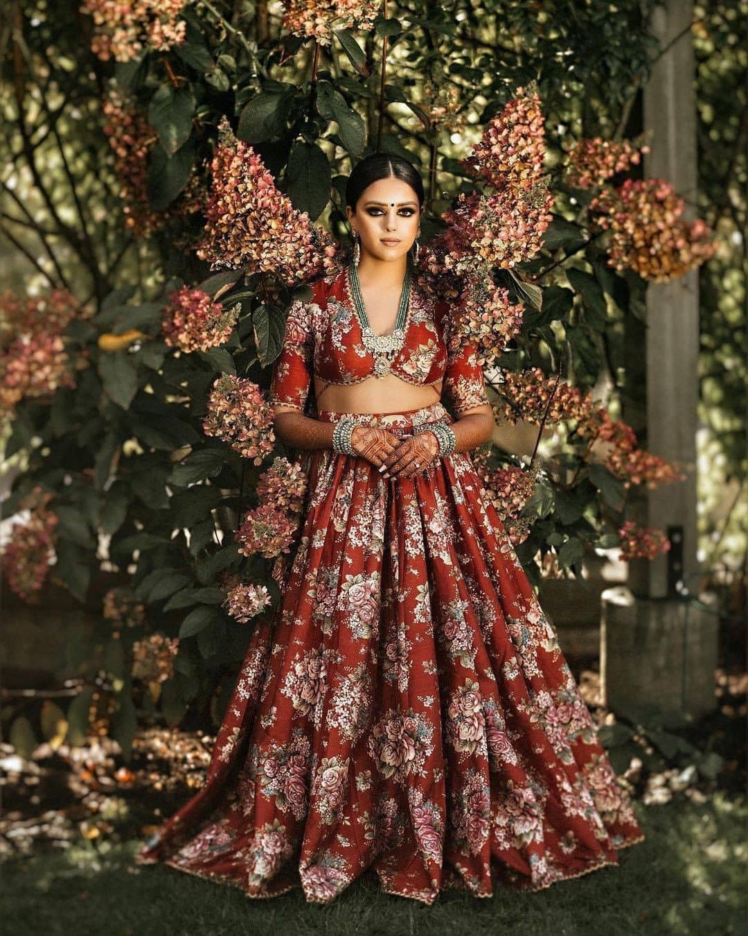 Buy Ahanthem by Reena Raw Silk Floral Embroidered Lehenga Set Online | Aza  Fashions