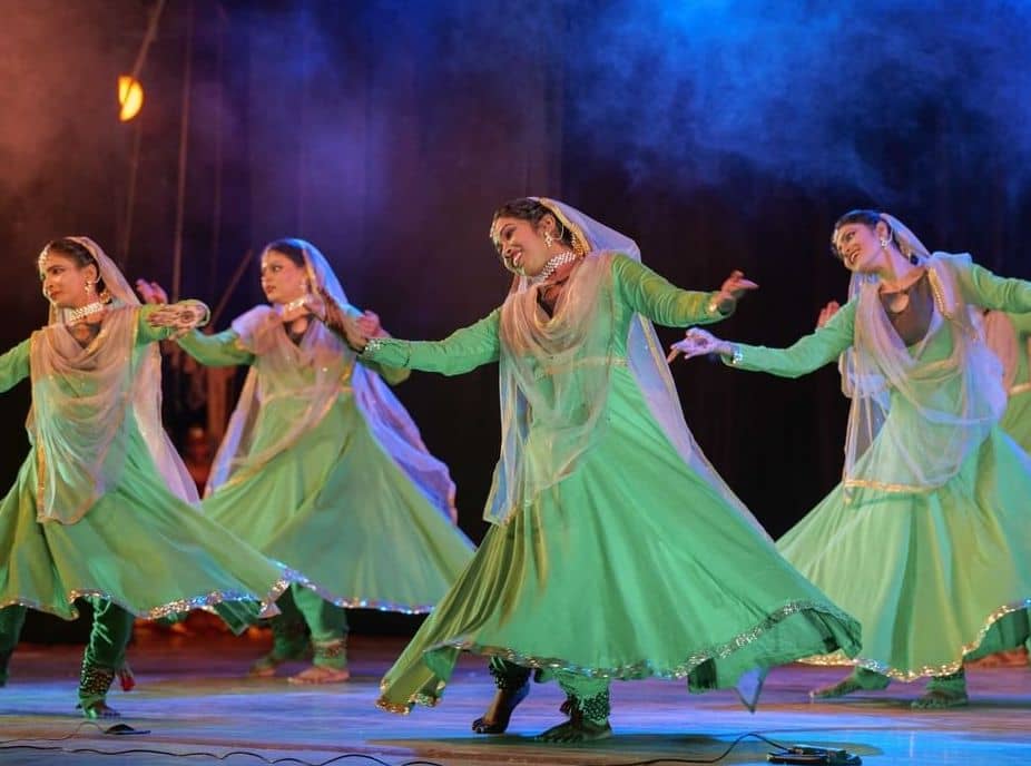 Green Classical Indian Dance Costume for Kathak