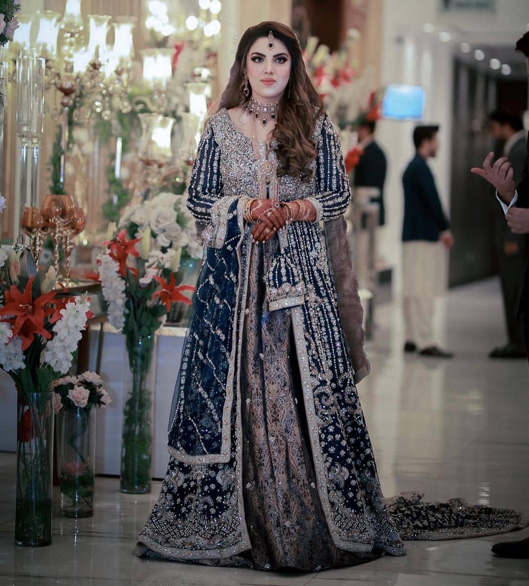 Pakistani Bridal Gown with Sharara in Brocade #BS688 | Pakistani bridal, Bridal  gowns, Bridal dresses