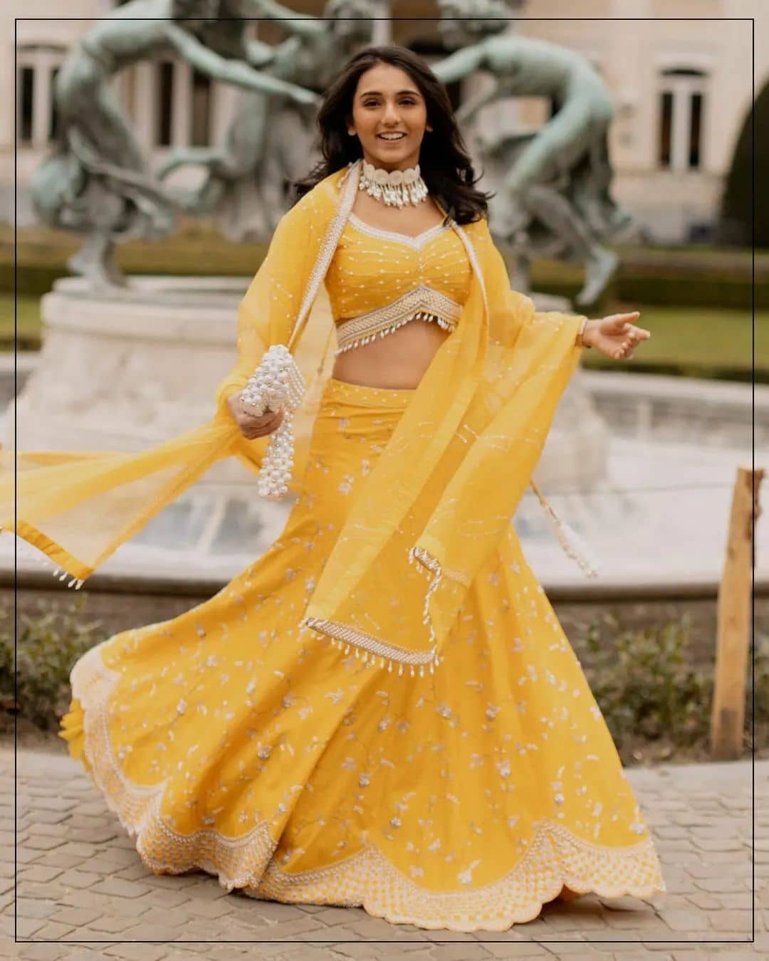 Yellow Designer Wedding Party Wear Georgette Lehenga With Un Stitched  Blouse - shreematee - 3905137