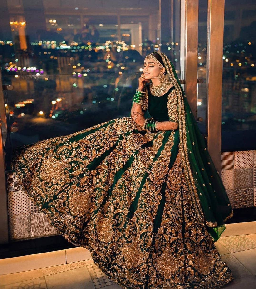 This bride wore a dark green minimalistic lehenga for her wedding! - Times  of India