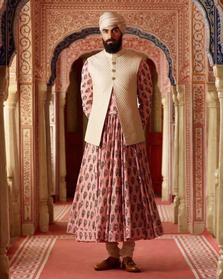 Kalidar Style Sherwani with Waistcoat