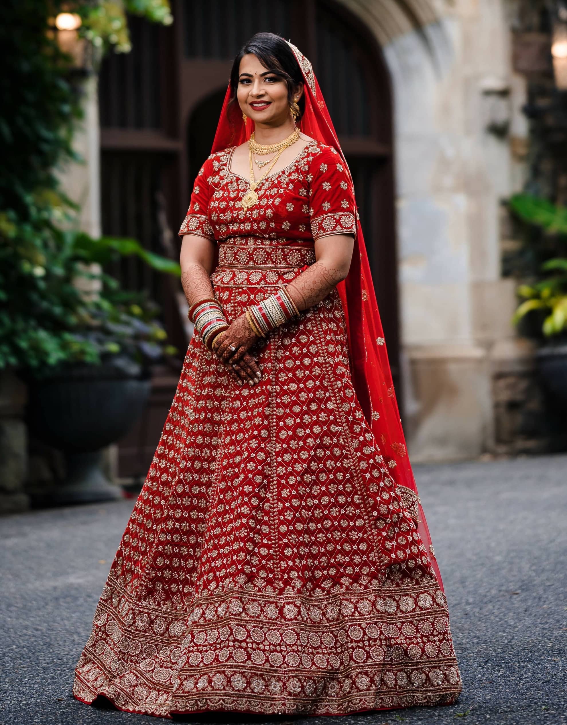 Sheer Love for Traditional Reds - Indian Bride in USA