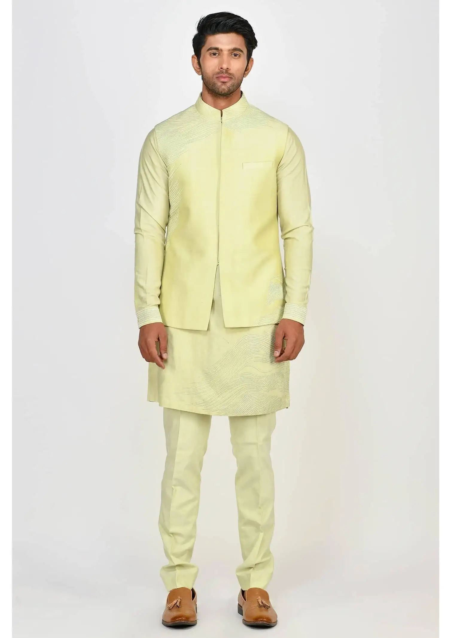 Buy KISAH Men Green Nehru Jacket online