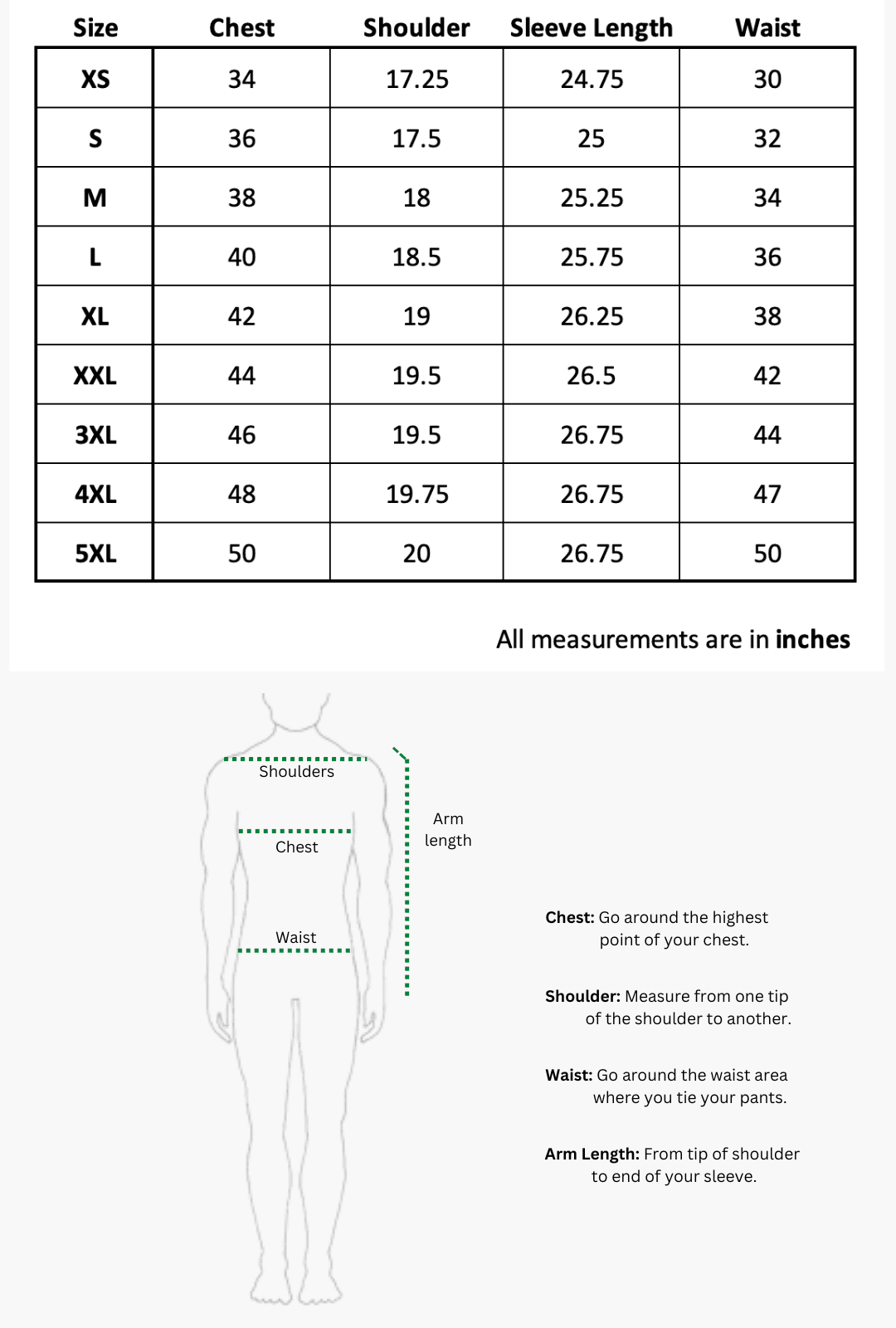 Mens Measurement Form - GetEthnic.com