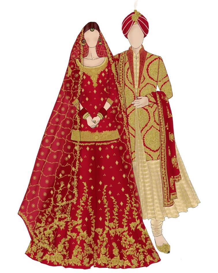 GetEthnic - Bride & Groom Sketch