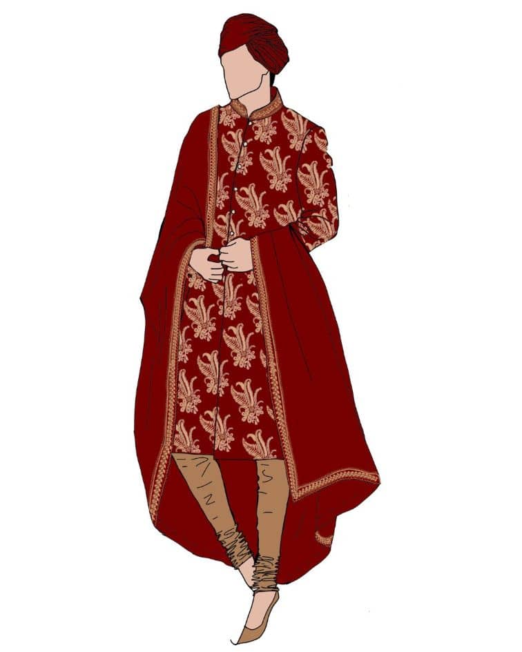 GetEthnic - Groom Sherwani Sketch