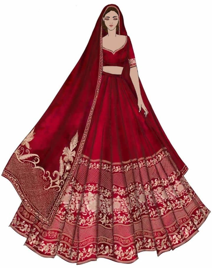 GetEthnic - Lehenga Sketch