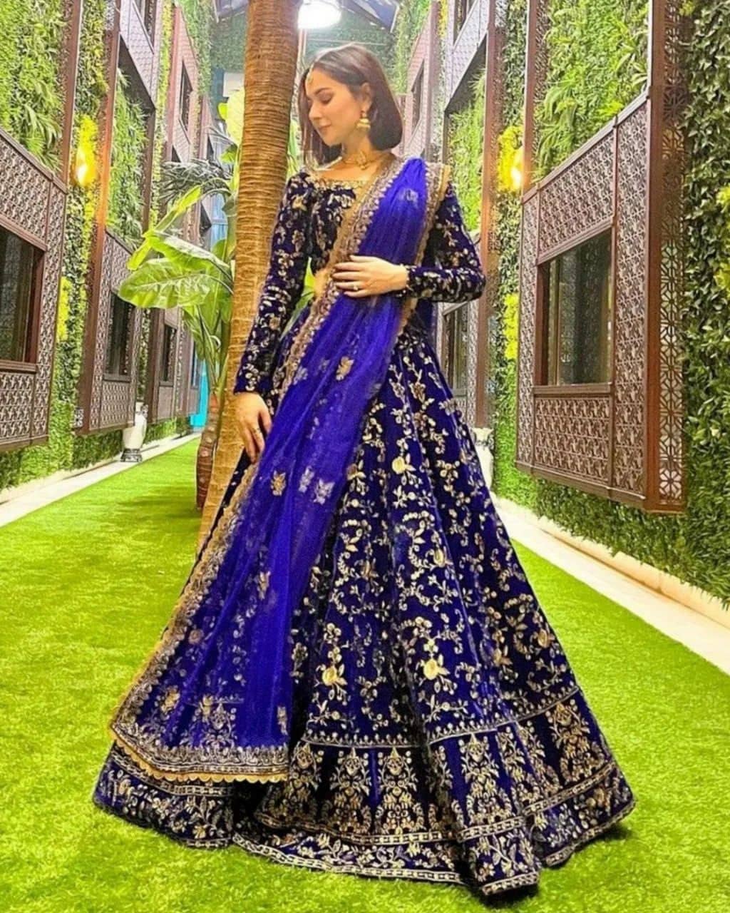 More Blues and Contrasts - Blue Reception Lehenga 