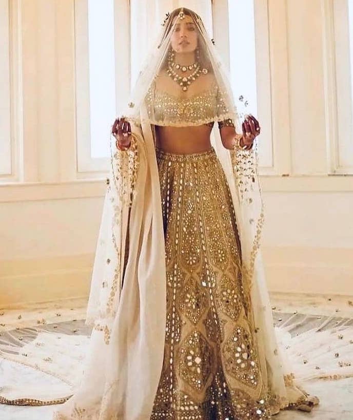 Indian Wedding Wear Semi Stitched Thread Work Pink Reception Lehenga Choli  at Best Price in Surat | Ladha Enterprise