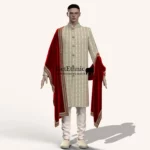 Vivek gold sherwani Sketch 2